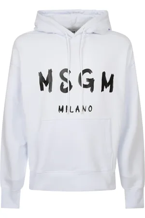 Msgm Sweathshirts & Hoodies, Herre, Hvid, M, Bomuld, Hvid Hættetrøje Herremode