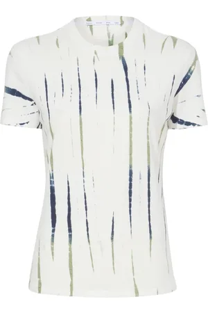 Proenza Schouler Top, Dame, Hvid, M, Bomuld, Stribet Tie Dye T-shirt