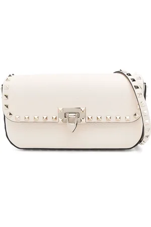 VALENTINO GARAVANI Taske, Dame, Hvid, ONE SIZE, Uld, Rockstud Skuldertaske