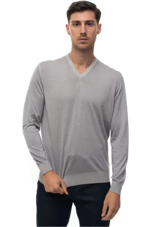 Kiton Strik, Herre, , 2XL, Stone Washed V-Neck Pullover