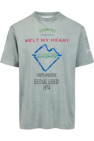 Iceberg Top, Herre, Grøn, 2XL, Bomuld, Relaxed fit mintgrøn bomuldsjersey T-shirt