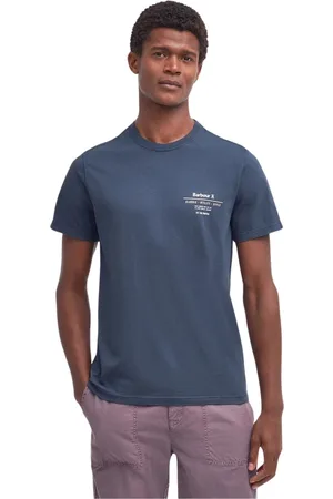 Barbour Top, Herre, Blå, XL, Bomuld, Blå Hickling Tee T-Shirt