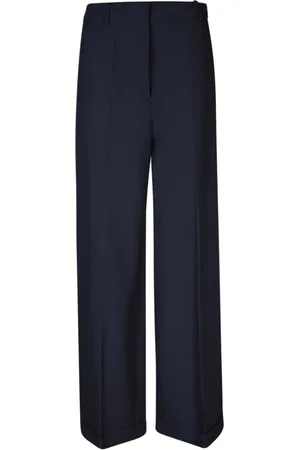 Kenzo Bukser, Dame, Blå, XS, Uld, Mid-rise Regular Fit Uldbukser