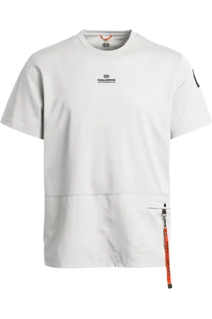 Parajumpers Top, Herre, Grå, XS, Bomuld, Bomuld Jersey T-shirt med Nylon Detaljer