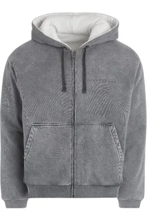 Guess Sweathshirts & Hoodies, Herre, Grå, M, Bomuld, Reversibel Zip Hoodie