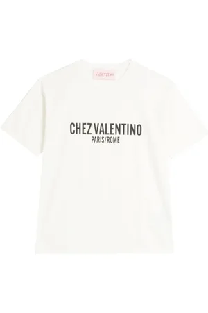 VALENTINO GARAVANI Top, Herre, Hvid, S, Bomuld, Chez Valentino Print T-Shirt