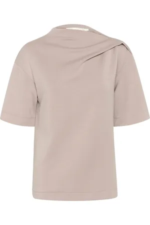 INWEAR Top, Dame, Brun, XL, Uld, Draperet Skulder T-shirt