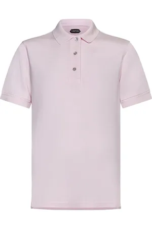 Tom Ford Top, Herre, Lyserød, M, Bomuld, Polo Shirt i Bomuld og Lyocell Ss25
