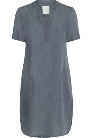 Part Two Kjole, Dame, Grå, 2XL, Uld, Turbulence Kjole med V-udskæring