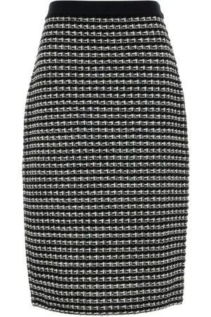 Tory Burch Nederdel, Dame, Sort, M, Tweed, Chic Broderet Tweed Nederdel