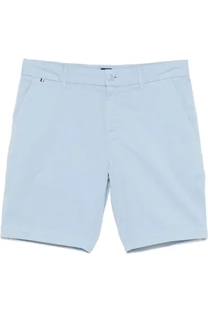 HUGO BOSS Shorts, Herre, Blå, 2XL, Bomuld, Slim Fit Bomuldstwill Shorts