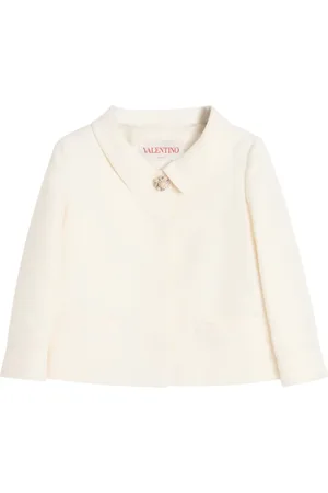VALENTINO GARAVANI Jakke, Dame, Hvid, S, Uld, Beaded Uld-Silke Blend Jakke
