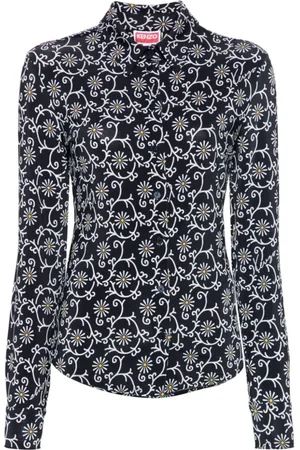 Kenzo Bluser & Skjorter, Dame, Flerfarvet, S, Spandex, Marguerite All-Over Skjorte