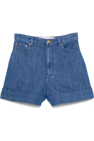 VALENTINO GARAVANI Shorts, Dame, Blå, W27, Denim, Denim Shorts med Høj Talje