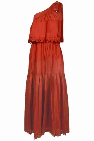 Vanessa Bruno Kjole, Dame, , XS, Uld, Elegant Off-Shoulder Maxi Kjole