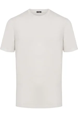 Kiton Top, Herre, Hvid, XL, Bomuld, Beige Bomulds T-shirt Kortærmet