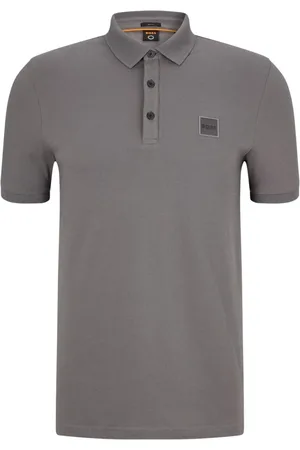 HUGO BOSS Top, Herre, Grå, M, Bomuld, Slim Fit Polo Shirt