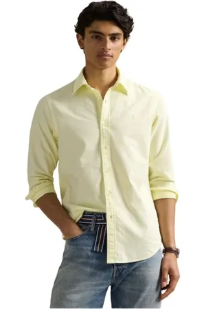 Ralph Lauren Skjorte, Herre, Grøn, XL, Bomuld, Skjorte i Oxford-bomuld med tilpasset pasform