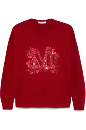 Max Mara Strik, Dame, Rød, M, Rød Sweater Kollektion