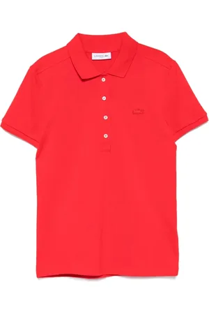 Lacoste Top, Dame, Rød, M, Bomuld, Slim Fit Bomuld Polo Skjorte