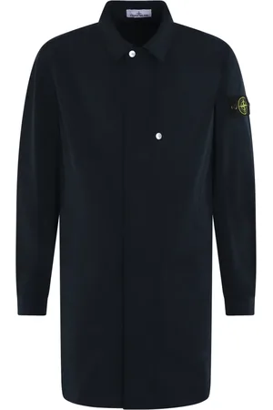 Stone Island Frakke, Herre, Blå, M, Uld, Lang Frakke