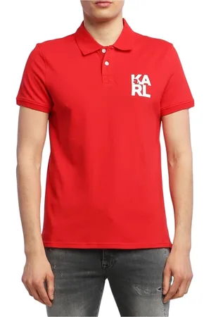 Karl Lagerfeld Top, Herre, Rød, 2XL, Bomuld, Polo Shirt