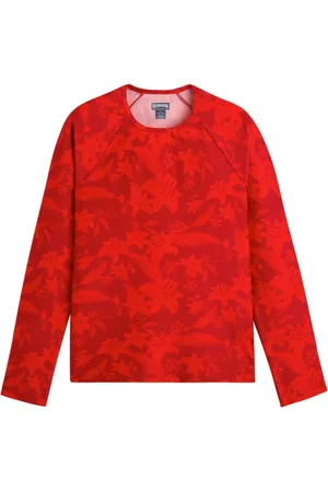 Vilebrequin Top, Dame, Rød, M, Langærmet Flower Power Rashguard til kvinder