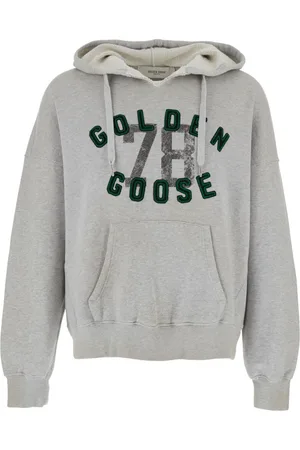 Golden Goose Sweathshirts & Hoodies, Herre, Grå, S, Bomuld, Grå hættetrøje med snørehætte