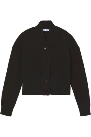 Proenza Schouler Strik, Dame, Sort, M, Uld, Fluffy Strik Cardigan