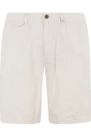 MYTHS Shorts, Herre, Hvid, XL, Linned, Korte linnedshorts i fløde