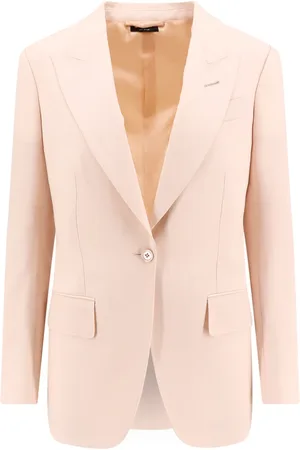 Tom Ford Jakke, Dame, Lyserød, XS, Uld, Uld Blazer med Silkefor