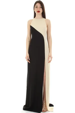 Pinko Kjole, Dame, Flerfarvet, L, Satin, Open Back Satin Maxi Kjole