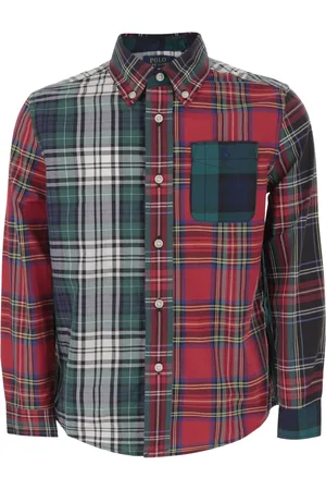 Ralph Lauren Skjorte, Herre, Flerfarvet, XL, Bomuld, Check Pattern Cotton Patchwork Skjorte