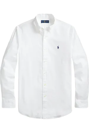 Ralph Lauren Skjorte, Herre, Hvid, XL, Bomuld, Hvid Button-Down Skjorte