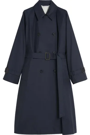 Max Mara Frakke, Dame, Blå, L, Bomuld, 006 Canasta Trenchcoat