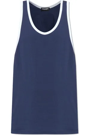 Dsquared2 Top, Herre, Blå, L, Bomuld, Ærmeløs T-shirt