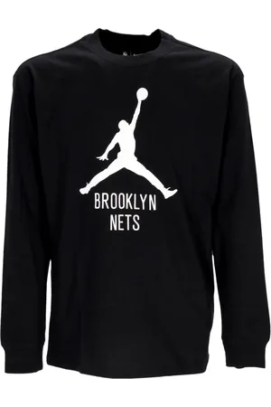 Jordan Top, Herre, Sort, XL, Bomuld, Brooklyn Nets Langærmet T-shirt