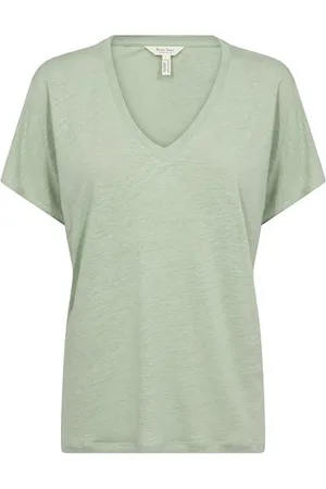 Part Two Top, Dame, Grøn, XL, Uld, Grøn V-hals T-shirt