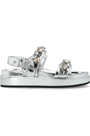 Tory Burch Sko, Dame, Grå, 40 EU, Læder, Kira Sport Sandal