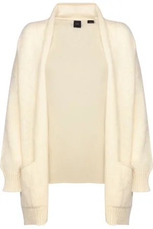 Pinko Strik, Dame, Hvid, S, Cashmere, Blød cardigan i cashmere og mohair med lommer