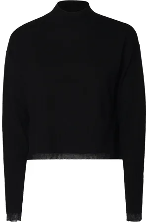 Pinko Strik, Dame, Sort, XS, Uld, Uldsweater med halv høj hals