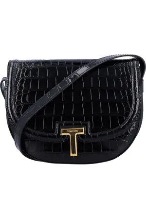 Tom Ford Taske, Dame, Sort, ONE SIZE, Læder, Sort sadeltaske i sort krokodillepræget læder