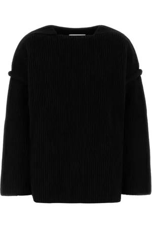 Jil Sander Strik, Dame, Sort, XS, Uld, Stilfuld sort uldsweater