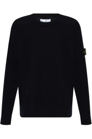 Stone Island Strik, Herre, Blå, 3XL, Uld, Compass Badge Crewneck Virgin Wool Knit Top