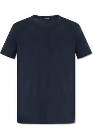 Tom Ford Top, Herre, Blå, 2XL, Bomuld, Crewneck T-shirt