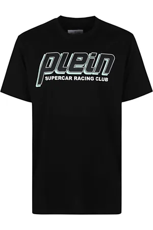 Philipp Plein Top, Herre, Sort, S, Bomuld, Jersey T-shirt Round Neck SS Racing Club