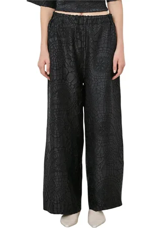 MEIMEIJ Bukser, Dame, Sort, M, Polyester, Straight Leg Plisserede Bukser