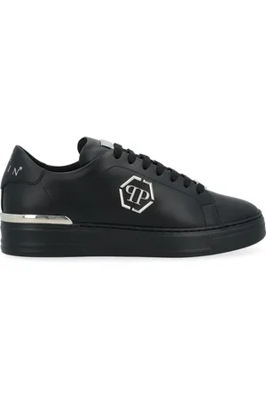 Philipp Plein Sko, Herre, Sort, 40 EU, Læder, Lo-Top Hexagon Sneaker
