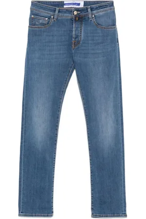 Jacob Cohen Jeans, Herre, Blå, W40, Blå Jeans Knaplukning Klassisk Lommer