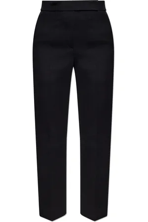 Tory Burch Bukser, Dame, Sort, S, Uld, Plisserede Uldne Bukser med Lige Ben